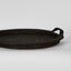 Paume Rattan Round Serving Tray with Handles Black