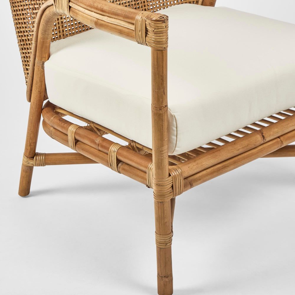 Havana Occasional Chair Rattan Cream Cushion