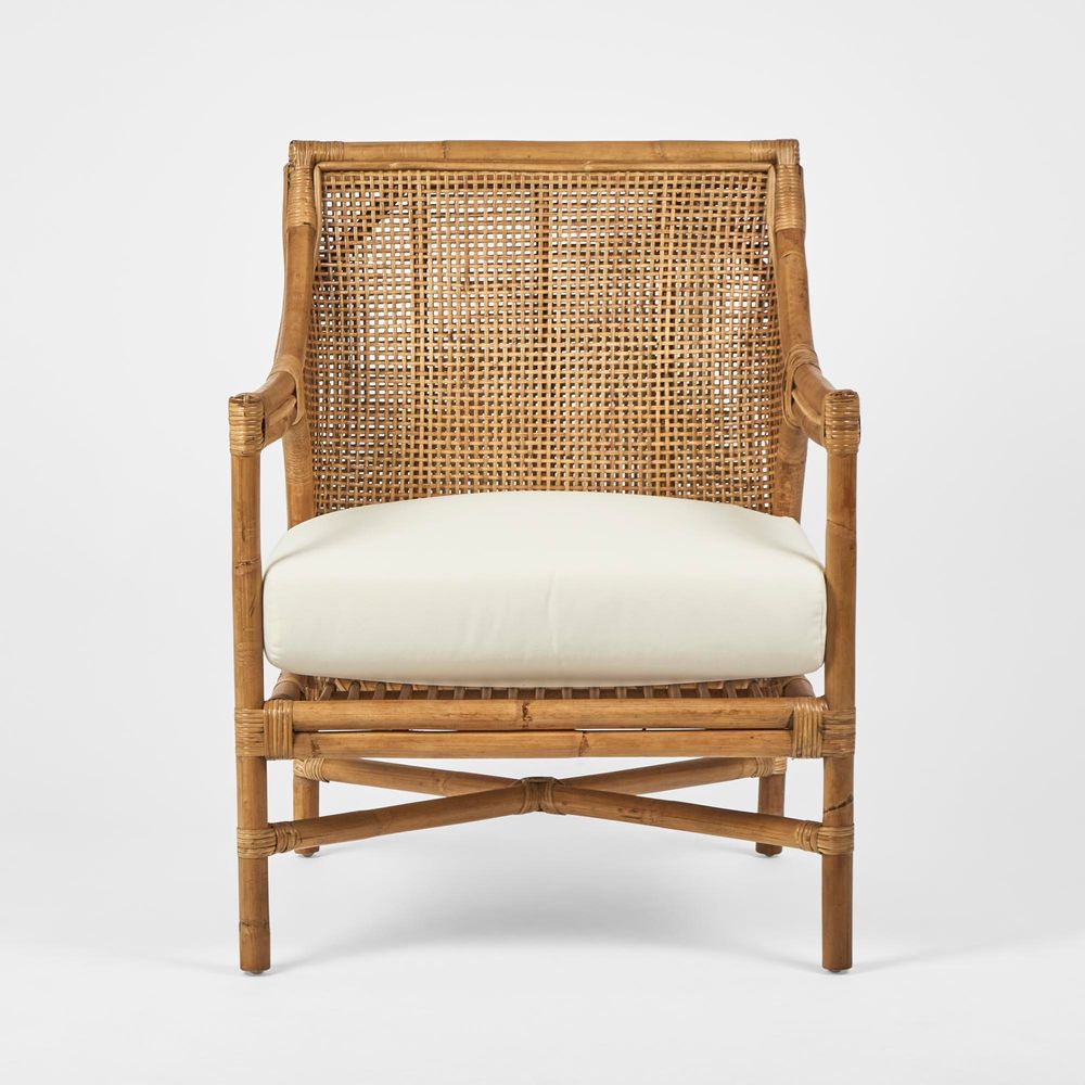 Havana Occasional Chair Rattan Cream Cushion