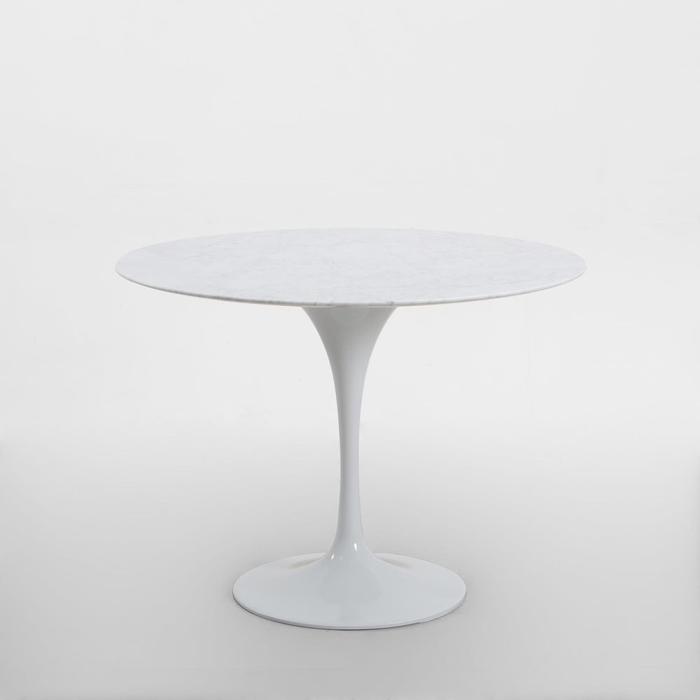 Aurora Round Dining Table Marble White 100cm