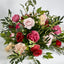 Flower Ball With Pink, Beige & Red Roses and green leaves