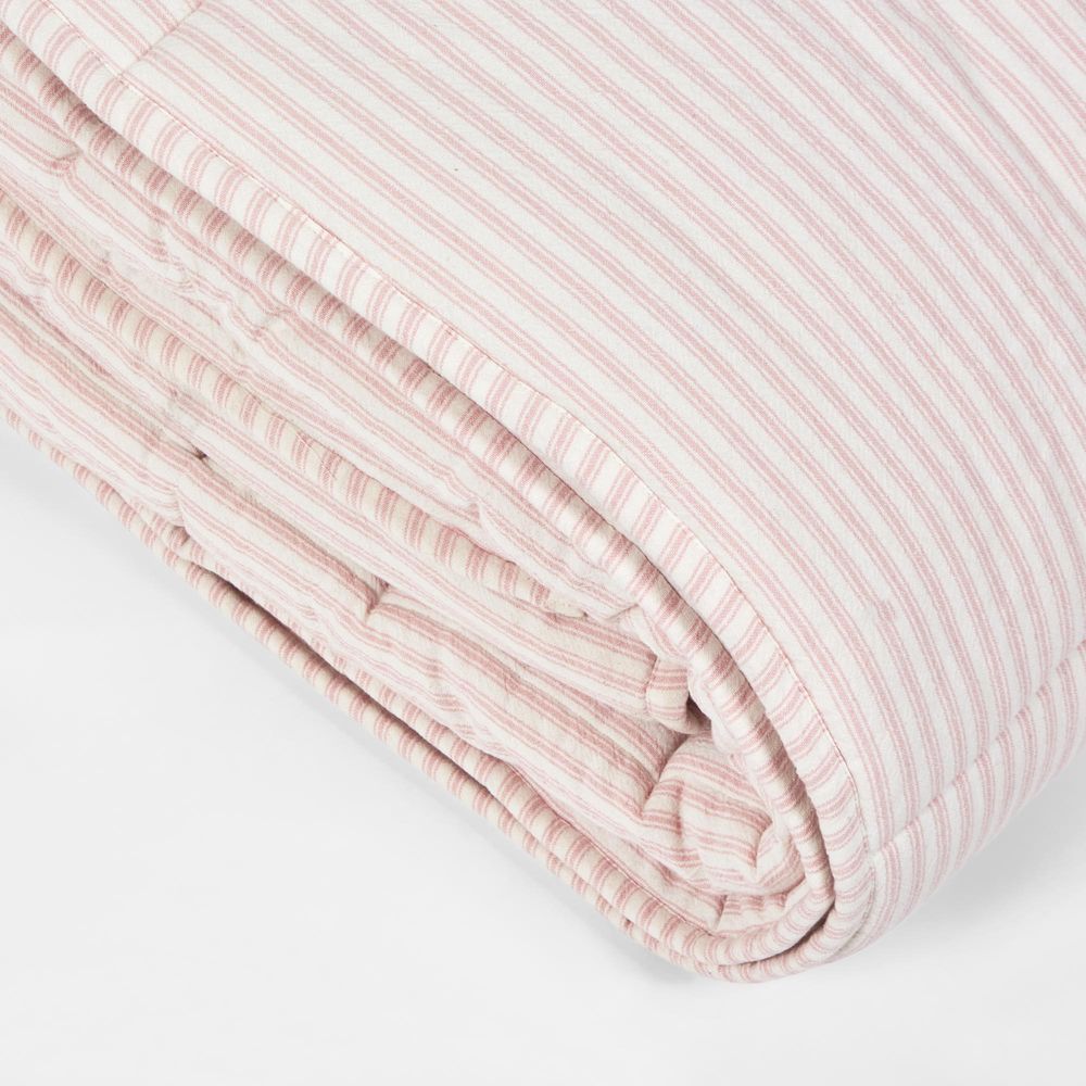 Ticking Quilt 240x240 Pink