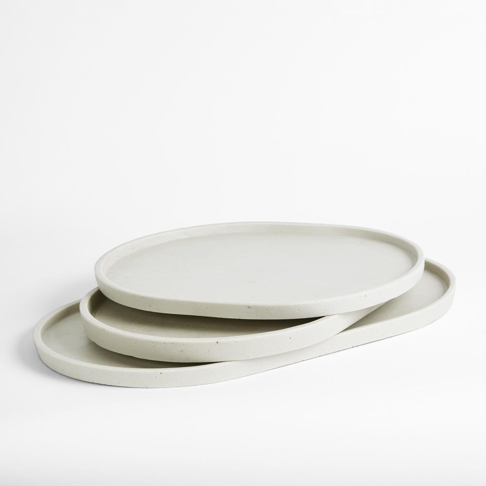 Esher Oval Platter Set Of 3 Sand