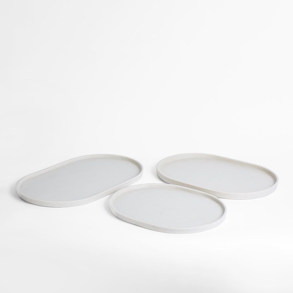 Esher Oval Platter Set Of 3 Sand