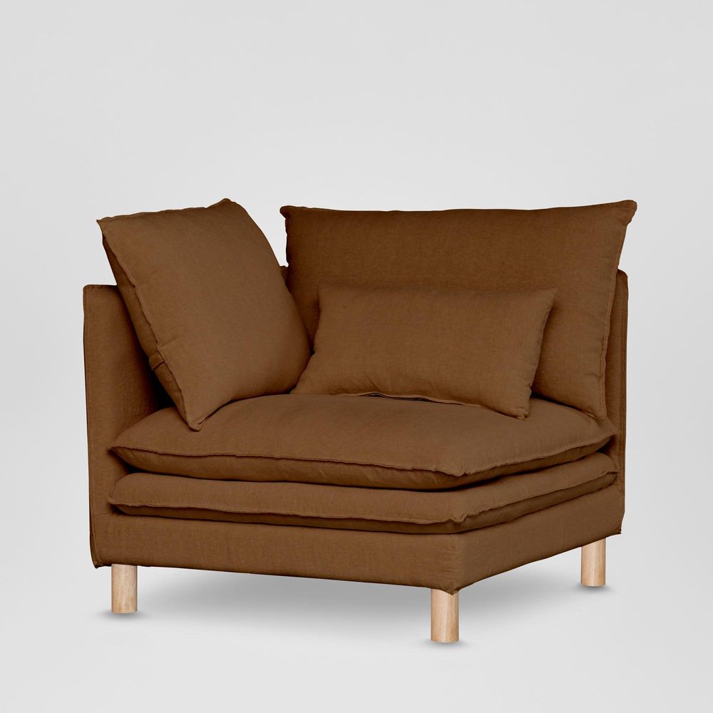 Aura Corner Sofa Base With Cover Brown