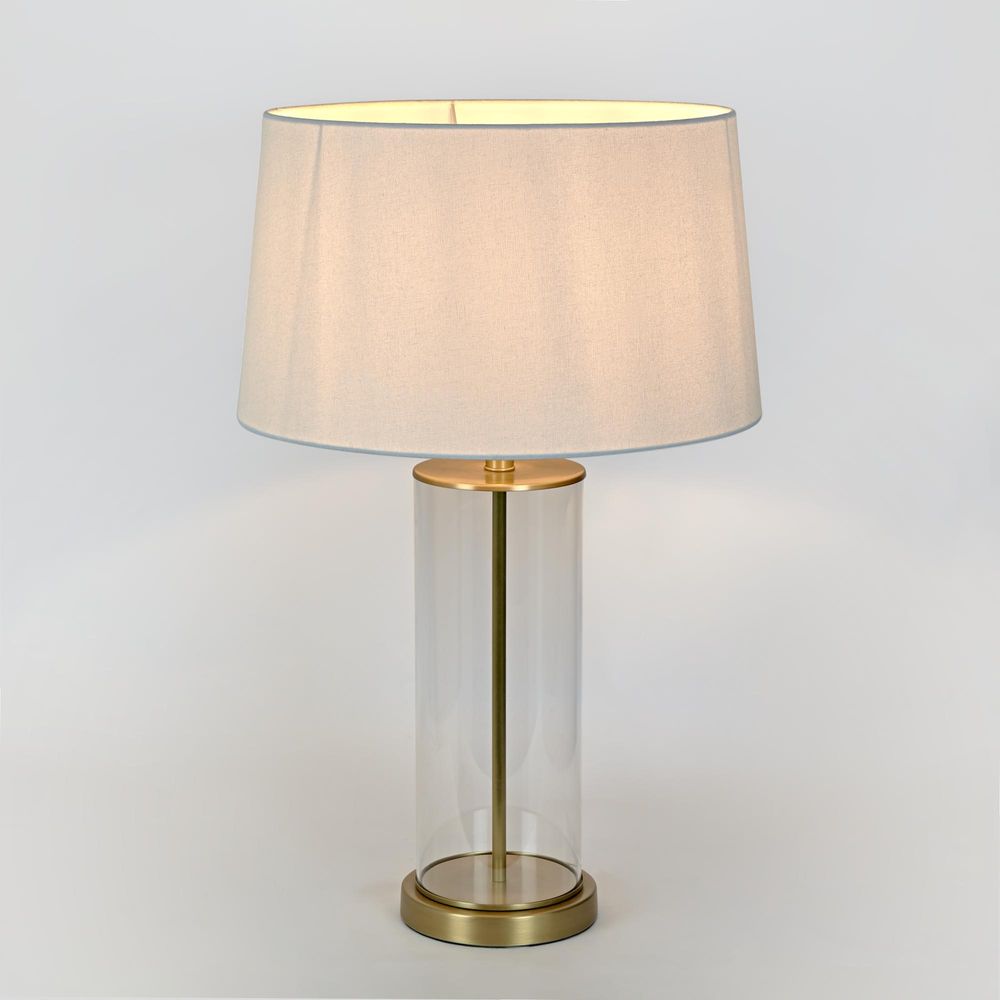 Iris Glass Table Lamp Base Antique Brass