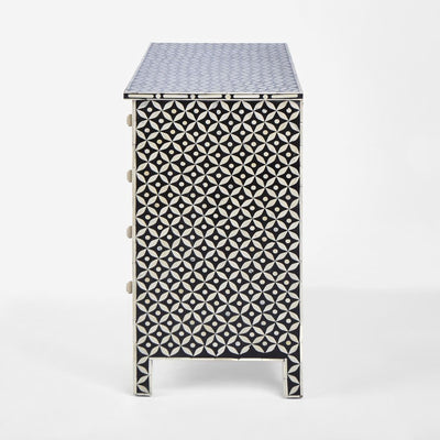 Stella Bone Inlay Console Table Black/White