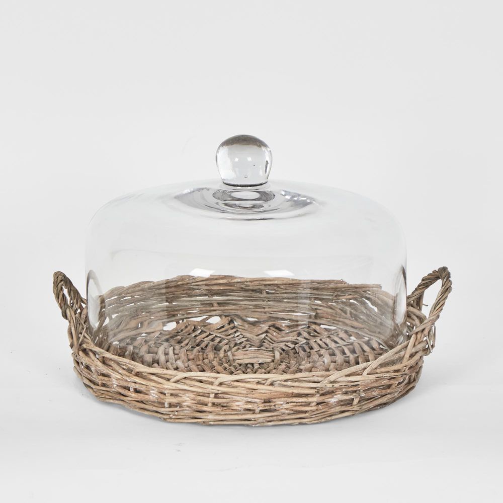 Willow Tray W Glass Cover