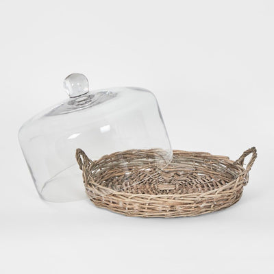 Willow Tray W Glass Cover