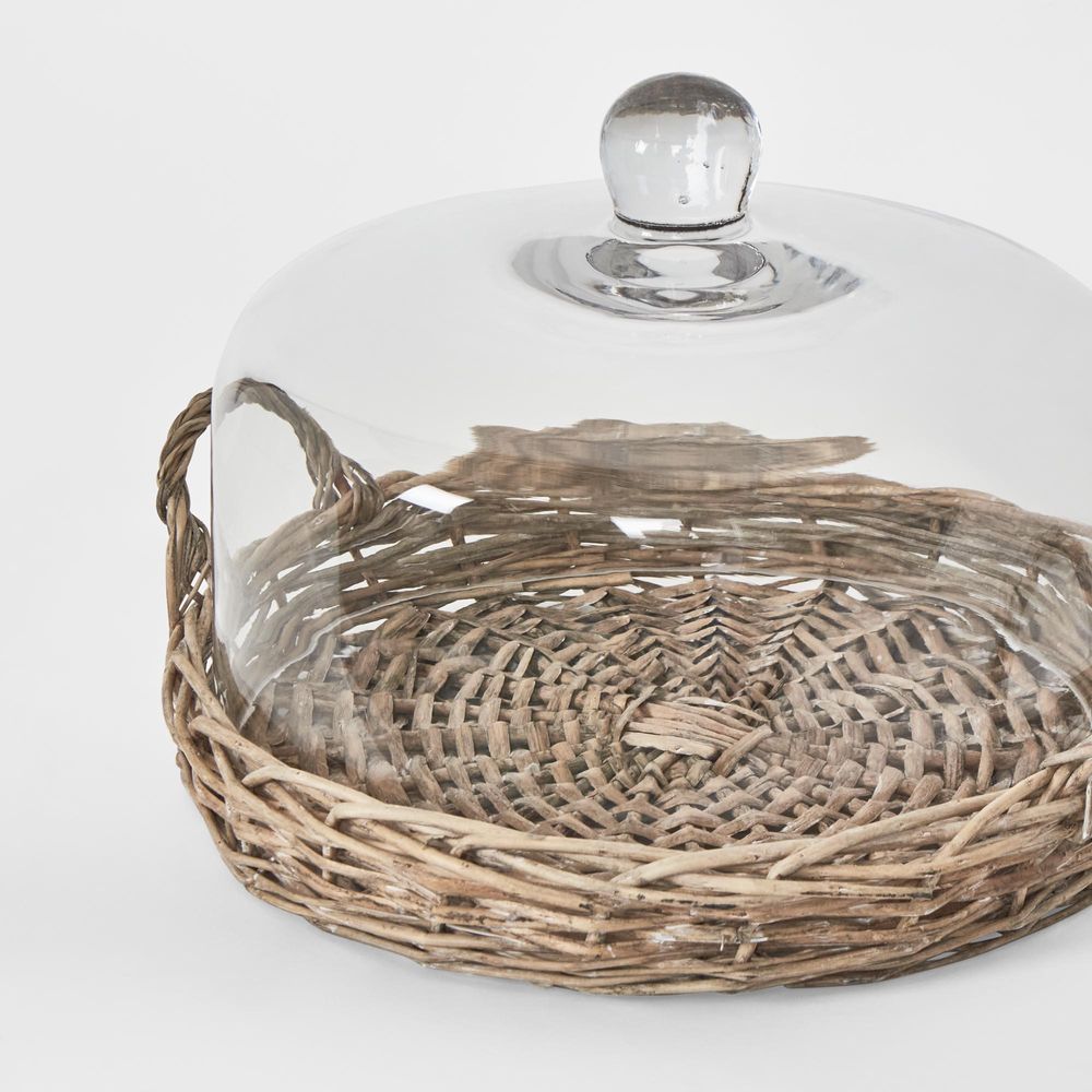 Willow Tray W Glass Cover