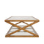 Zoey Cross American Oak Glass Coffee Table 140Cm