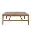 Clara Square Natural Oak Coffee Table With Brass Legs 100Cm