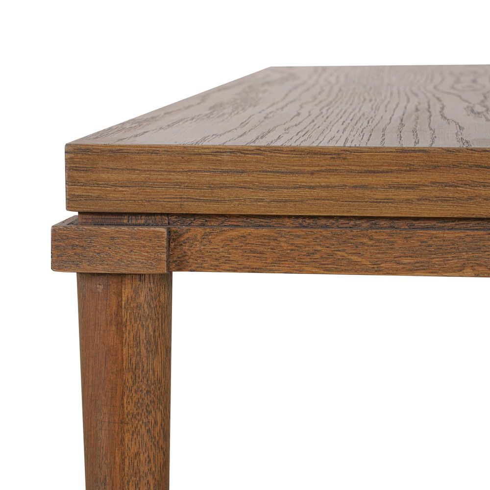 Clara Square Natural Oak Coffee Table With Brass Legs 100Cm