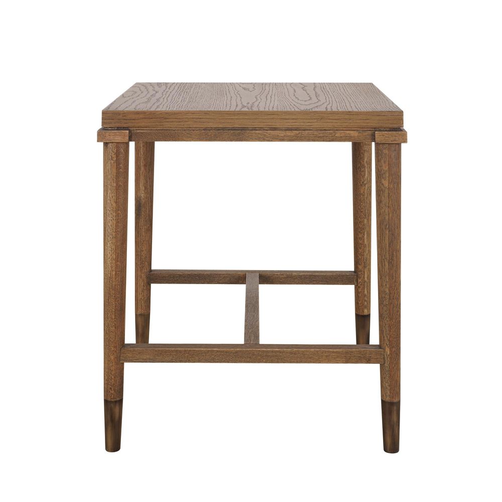 Clara Natural Oak Side Table With Brass Legs 50Cm