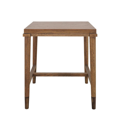 Clara Natural Oak Side Table With Brass Legs 50Cm