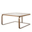 Ruby Nesting Rattan And Aged Bronze Cofee Table Set With Glass Top 80Cm