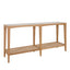 Mila Natural Oak Console With Rattan Base And Glass Top 152Cm