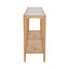 Mila Natural Oak Console With Rattan Base And Glass Top 152Cm