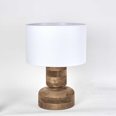 Circa Timber Table Lamp Small White Shade