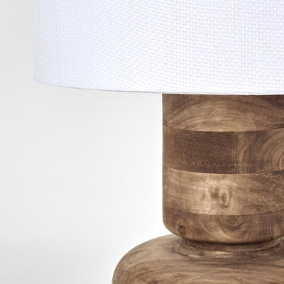 Circa Timber Table Lamp Small White Shade