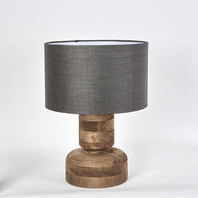 Circa Timber Table Lamp Small Black Shade