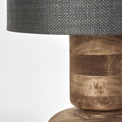 Circa Timber Table Lamp Small Black Shade