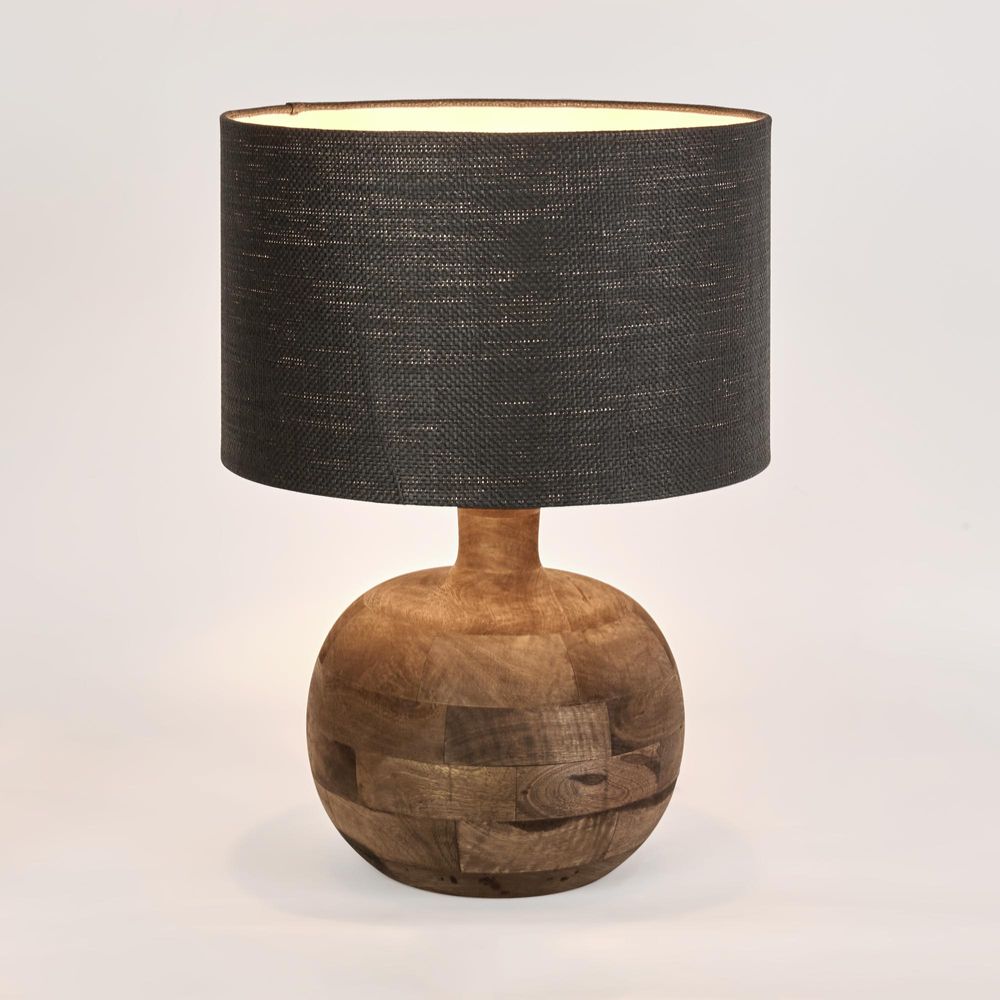 Arum Timber Table Lamp Black Shade