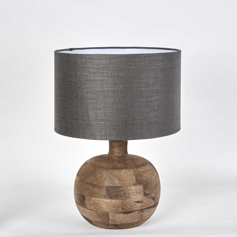 Arum Timber Table Lamp Black Shade