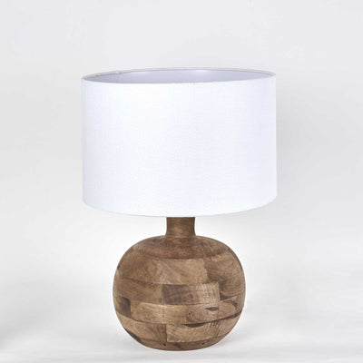 Arum Timber Table Lamp White Shade