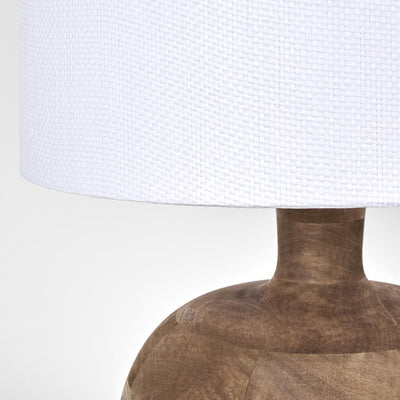 Arum Timber Table Lamp White Shade