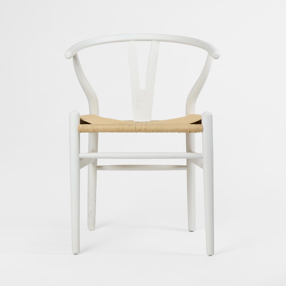 Atlas Dining Chair White Frame Natural Seat