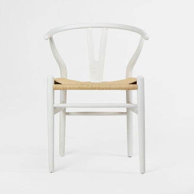 Atlas Dining Chair White Frame Natural Seat