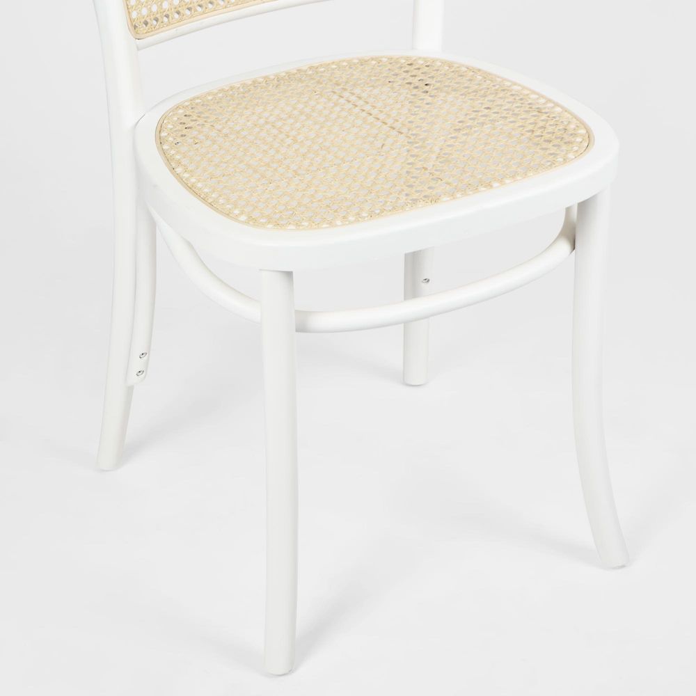 Nook Dining Chair White Frame Natural Seat