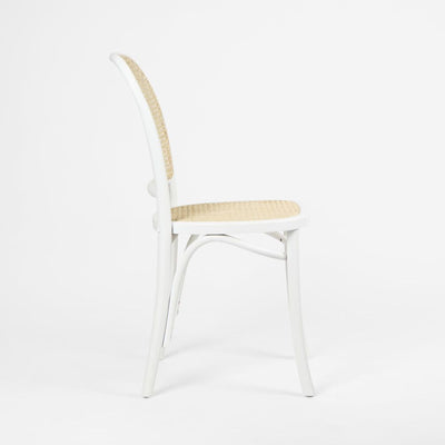 Nook Dining Chair White Frame Natural Seat