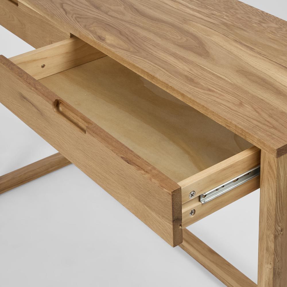 Oslo Oak Console 2 Drawers Lacquered Finish