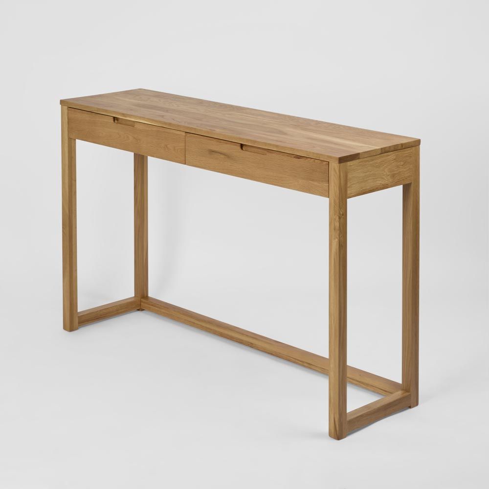 Oslo Oak Console 2 Drawers Lacquered Finish