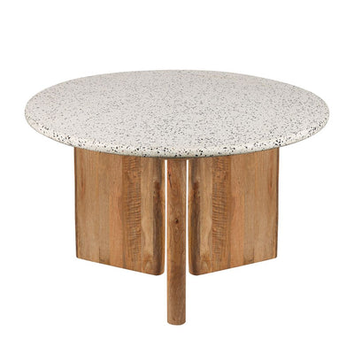 Bonnie Terrazzo Dining Table White/Natural Base