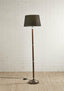 Brunswick Floor Lamp Base Silver with Timber- Base Only