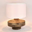 Circa Timber Table Lamp Large White Shade