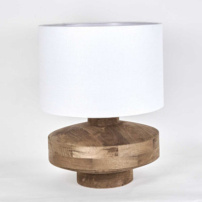 Circa Timber Table Lamp Large White Shade