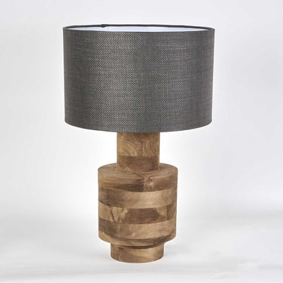 Clem Timber Table Lamp Black Shade