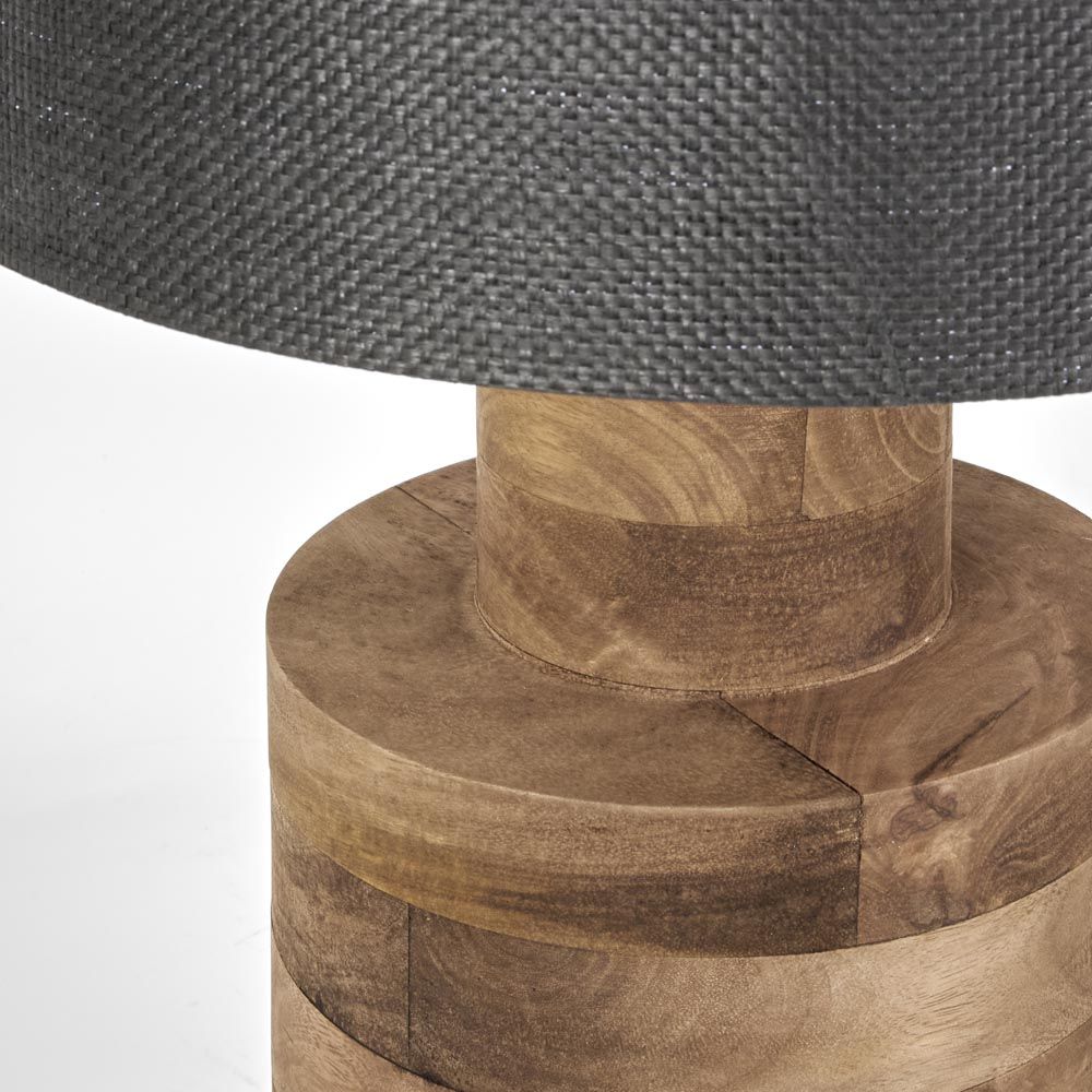 Clem Timber Table Lamp Black Shade