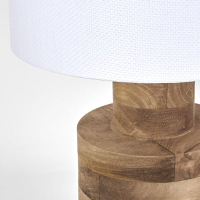 Clem Timber Table Lamp White Shade