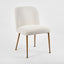 Desiree Dining Chair Boucle Fabric Bronzed Legs