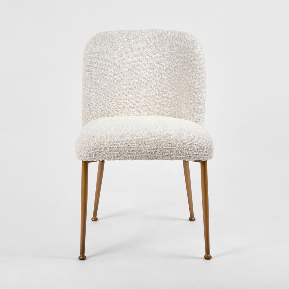 Desiree Dining Chair Boucle Fabric Bronzed Legs