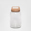 Glass Sorage Jar With Wood Lid LGE