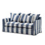Slip Cover Only - Noosa Hamptons 2 Seat Sofa Denim/Cream Stripe
