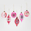 Vintage Guilded Magenta Ornaments - Box Set of 6