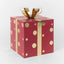 Antique Metal Polka Dot Present - Red & Gold