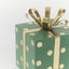 Antique Metal Polka Dot Present - Green & Gold